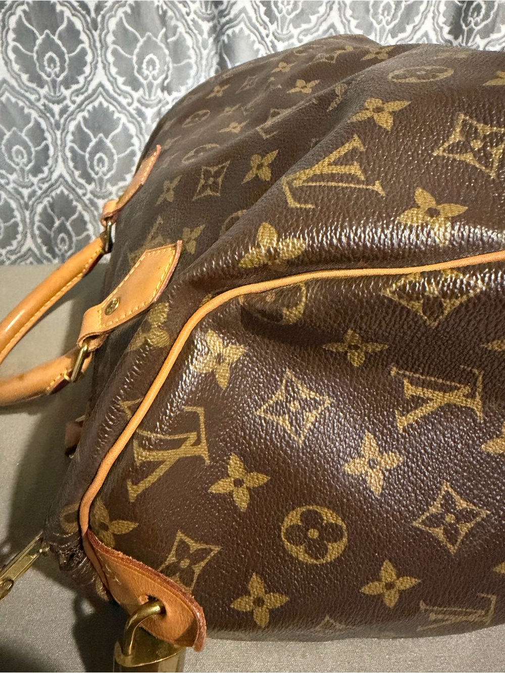 Louis Vuitton Brown Monogram Speedy with Pink V Graphic - Picture 12 of 16